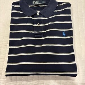 Ralph Lauren Blue and White Striped Polo Shirt